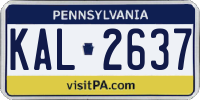 PA license plate KAL2637