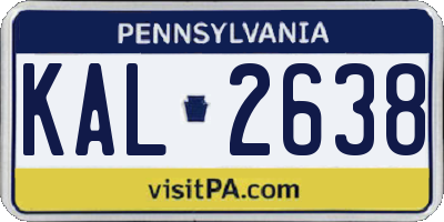 PA license plate KAL2638