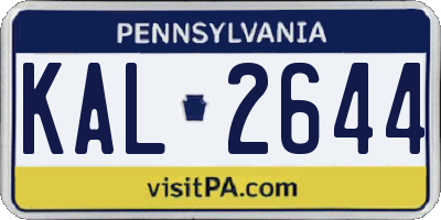 PA license plate KAL2644