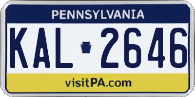 PA license plate KAL2646