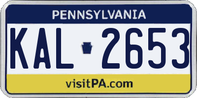 PA license plate KAL2653