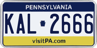 PA license plate KAL2666