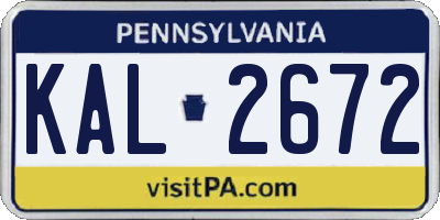 PA license plate KAL2672
