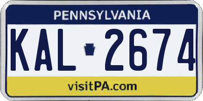 PA license plate KAL2674