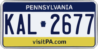 PA license plate KAL2677