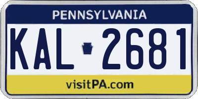 PA license plate KAL2681