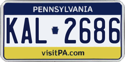 PA license plate KAL2686