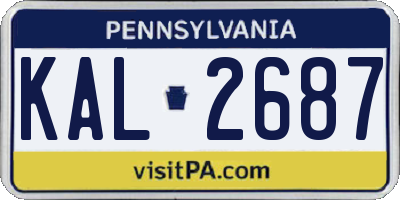 PA license plate KAL2687