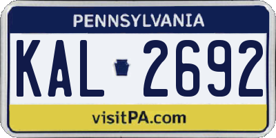 PA license plate KAL2692