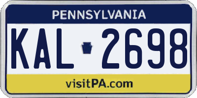 PA license plate KAL2698