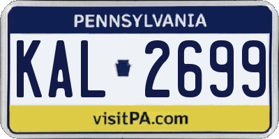 PA license plate KAL2699