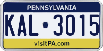 PA license plate KAL3015