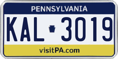 PA license plate KAL3019