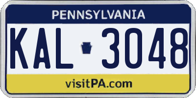 PA license plate KAL3048
