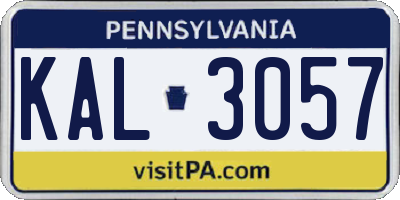 PA license plate KAL3057