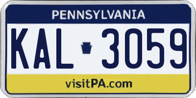 PA license plate KAL3059