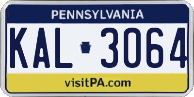 PA license plate KAL3064
