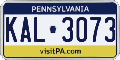 PA license plate KAL3073