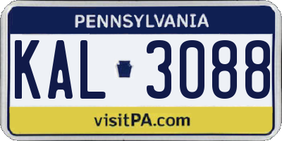 PA license plate KAL3088