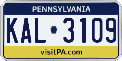 PA license plate KAL3109