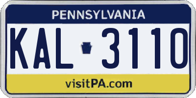 PA license plate KAL3110
