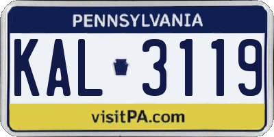 PA license plate KAL3119