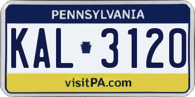PA license plate KAL3120