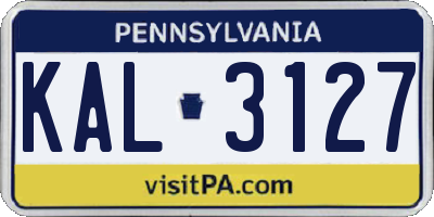 PA license plate KAL3127