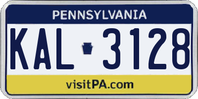 PA license plate KAL3128