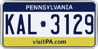 PA license plate KAL3129