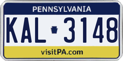 PA license plate KAL3148
