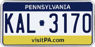 PA license plate KAL3170