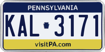 PA license plate KAL3171