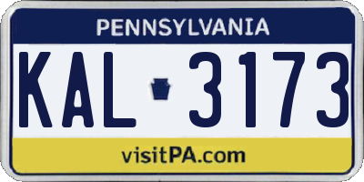 PA license plate KAL3173