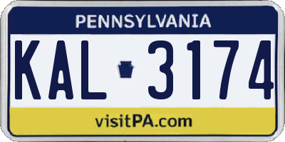 PA license plate KAL3174