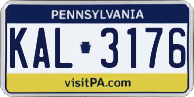 PA license plate KAL3176