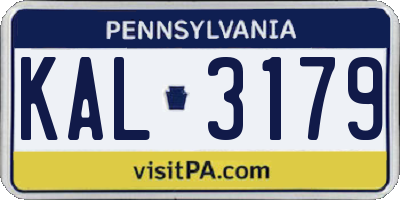 PA license plate KAL3179