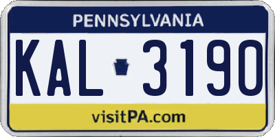 PA license plate KAL3190