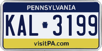PA license plate KAL3199