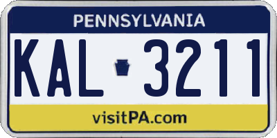 PA license plate KAL3211