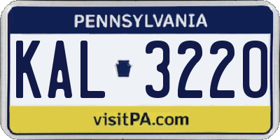 PA license plate KAL3220