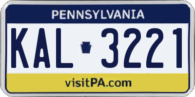 PA license plate KAL3221