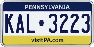 PA license plate KAL3223