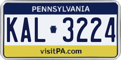 PA license plate KAL3224