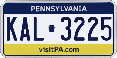 PA license plate KAL3225