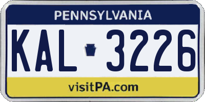 PA license plate KAL3226
