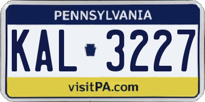 PA license plate KAL3227