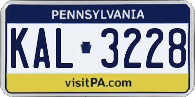 PA license plate KAL3228