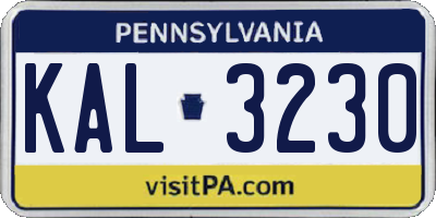PA license plate KAL3230