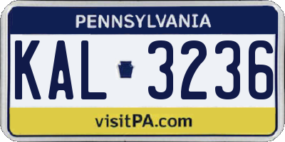 PA license plate KAL3236